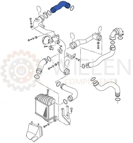 Manguito compatible con InterCOOLER TUBOS AIRE AUDI A3 SEAT LEON TOLEDO SKODA OCTAVIA VW BORA GOLF IV 1.9 TDI 1J0145838AF