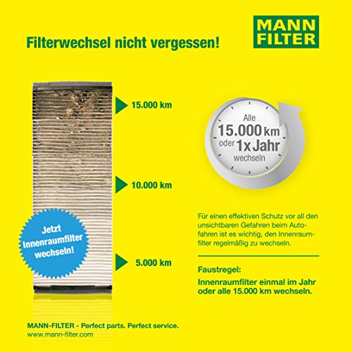 MANN-FILTER CUK 2940 Filtro de habitáculo – Filtro de habitáculo con carbón activo para automóviles