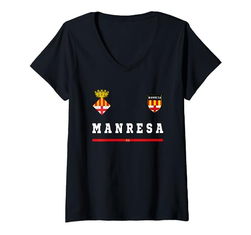 Manresa - Camisetas de fútbol con bandera deportiva Camiseta Cuello V