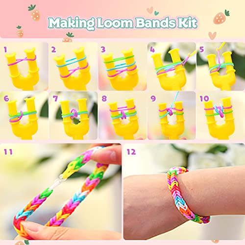 Maomaoyu 2500 PCS Kit de Gomas para Hacer Pulseras, 32 Colores Kit de Pulseras Gomas de Bricolaje Manualidad, Gomitas Elásticas para Hacer Pulseras, Regalos para Niñas 5-12 Años