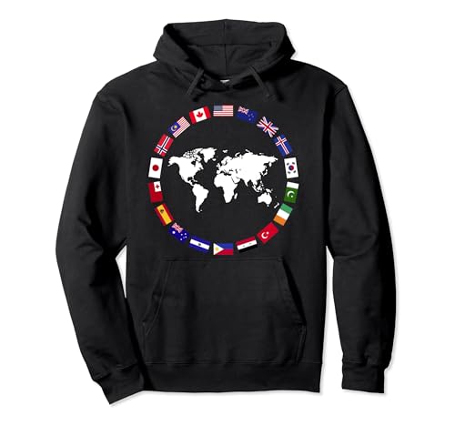 Mapa del mundo Bandera del país Atlas Sudadera con Capucha