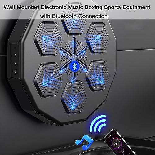 Máquina de boxeo inteligente, equipo electrónico portátil con música, saco de boxeo, montaje en pared, carga USB, entrenamiento con Bluetooth para niños y adultos, tamaño: máquina de boxeo, adulto