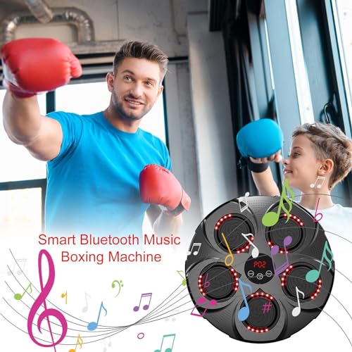 Máquina de boxeo musical, máquina de boxeo musical inteligente, máquina de boxeo musical montada en la pared, con guantes de boxeo, máquina de boxeo musical para entrenamiento en casa, gimnasio