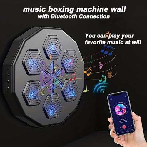 Máquina De Boxeo Musical Montada En La Pared equipo de entrenamiento de boxeo Intelligente, Boxing Training Devices con guantes, Connessione Bluetooth para entrenamiento en casa y regalo ( Tamaño : Ma