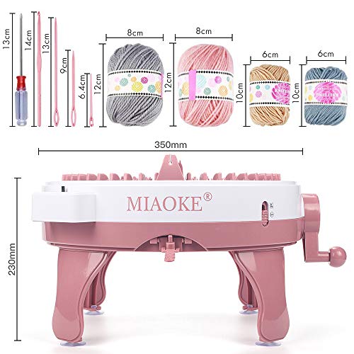 Máquina de tejer MIAOKE, máquina de agujas rotativas de 48 agujas de telar para adultos y niños, juguetes de bricolaje de gran tamaño, tejidos a mano, como sombreros, bufandas, guantes