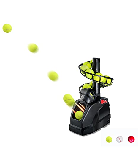 Maquina Lanza Pelotas Tenis(3lb),Entrenador Tenis(Puede contener10 Bolas) para autoformación, Principiantes/niños/hogar/cancha/Garaje/Oficina,AC/Batteria