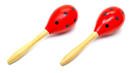 Maracas y castañuelas adultos hecho de madera. conjunto musical completo de España, Color de Lunares, Colores Tradicionales españoles, Agitadores de Rumba Traqueteo Percusión de Mano