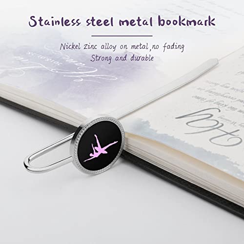 Marcapáginas divertido de ballet bailarín de dibujos animados para mujer, marcador de libro divertido de metal para amantes de los libros, regalo único de 1.2 pulgadas