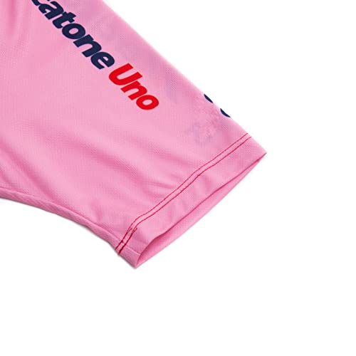 Marco Pantani Retro profesional equipo Mercatone Uno Pink Ropa ciclismo conjunto para hombre, manga corta bicicleta ropa babero corto kits gel pad (S)