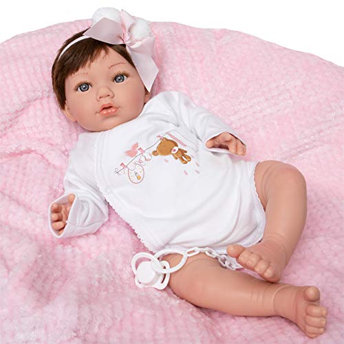 MARÍA JESÚS Bebe Reborn Silicona - Muñecas para niñas Hechas en España, Muñecos Reborn de Vinilo Siliconado, con rojeces, Pliegues, 2kg y Efecto caída Cabeza