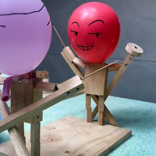 Marionetas De Esgrima De Madera Hechas A Mano, Batalla De Hombre De Bambú Con 20 Globos, 2024 Nuevas Marionetas De Esgrima De Madera Hechas A Mano, Juego De Mesa De Ejercicio De Destreza Manual