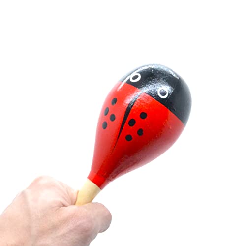 mariquita roja Maracas y castañuelas adultos rojo y negro, conjunto musical completo de España, Rojo Color de Lunares, Colores Tradicionales españoles, Agitadores de Rumba Traqueteo Percusión de Mano