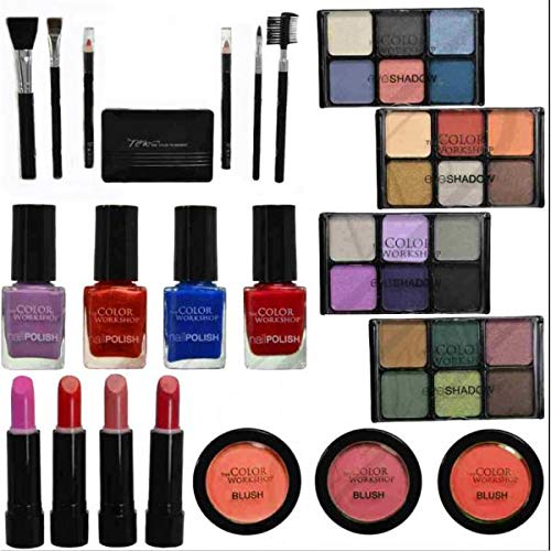 Markwins Maletín de Maquillaje Bon Voyage Travel Pink - The Color Workshop - Un Kit Profesional Completo en un Gran Maletín Rosa Plateado con Espejo Incluido para Llevar Siempre Contigo