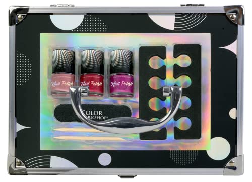 Markwins Maletín de Maquillaje Colour Delights Beauty Case - The Color Workshop - Un Kit de Maquillaje Profesional Completo en un Mega Maletín Transparente con Bordes Exteriores y Asa Metalizados