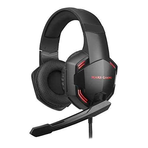 Mars Gaming MCPPRO, Combo Gaming, Ratón 9800DPI, Alfombrilla XL y Cascos Over-ear, Negro