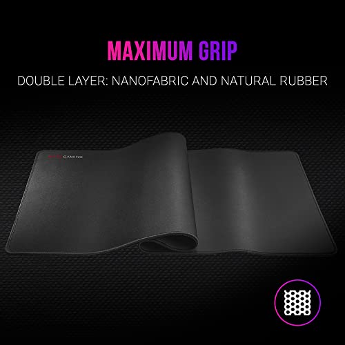 MARSGAMING MMPXL Negro, Alfombrilla Gaming XL, Doble capa Nanotejido y Goma Natural, 800x300x4mm