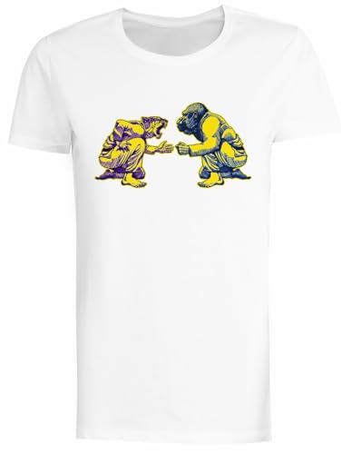 Martial Arts - Way of Life #1 - Tiger Vs Gorilla - Camiseta Blanca Femenina Camiseta De Manga Corta para Mujer