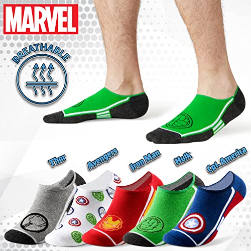 Marvel Calcetines Invisibles Hombre Pack 5 Pares Calcetines Hombre Divertidos Calcetines Cortos Avengers Pinkies Hombre Dibujos Talla Única 41-46 Corte Bajo (Multicolor)