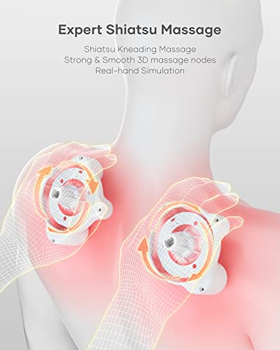 Masajeador de Cuello y Hombros con Calor Ajustable y Correa, Shiatsu Masajeador de Cuello 3D Eléctrico Masaje, Adecuado Para el Hogar y la Oficina