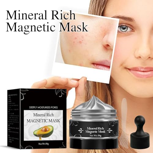 Máscara Magnética Rica En Minerales,Máscara Facial Magnética,Máscara Magnética Rica En Minerales,Máscara Limpiadora De Poros,Máscara Eliminadora De Espinillas,Máscara Facial Despegable (3 piezas)