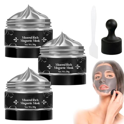 Máscara Magnética Rica En Minerales,Máscara Facial Magnética,Máscara Magnética Rica En Minerales,Máscara Limpiadora De Poros,Máscara Eliminadora De Espinillas,Máscara Facial Despegable (3 piezas)