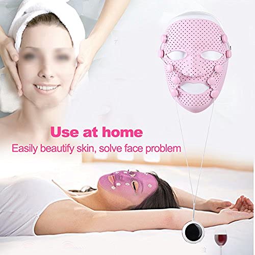 Mascarilla de Masaje Facial, EMS Eléctrico Vibración Magnética 3D Masajeador de Belleza Masaje con Imán Antiarrugas Mascarilla Facial SPA con 15min Aviso Inteligente para el Hogar, Salón de Belleza