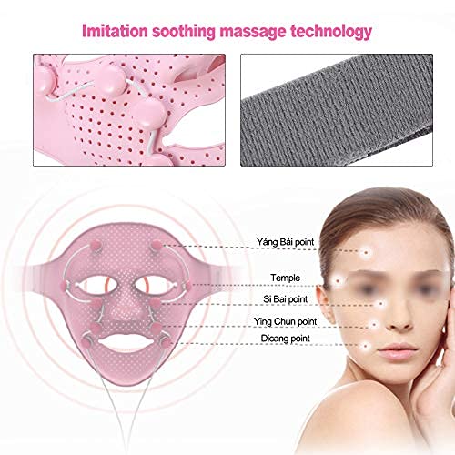 Mascarilla de Masaje Facial, EMS Eléctrico Vibración Magnética 3D Masajeador de Belleza Masaje con Imán Antiarrugas Mascarilla Facial SPA con 15min Aviso Inteligente para el Hogar, Salón de Belleza