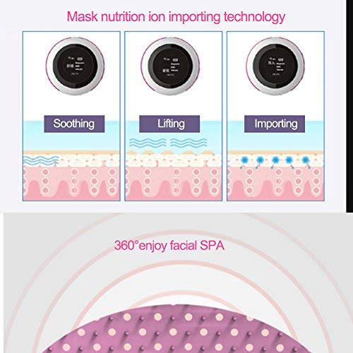 Mascarilla de Masaje Facial, EMS Eléctrico Vibración Magnética 3D Masajeador de Belleza Masaje con Imán Antiarrugas Mascarilla Facial SPA con 15min Aviso Inteligente para el Hogar, Salón de Belleza