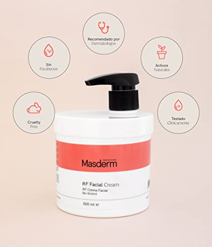 MASDERM | Crema Facial Radiofrecuencia Hidratante 500 ML | Antiarrugas | Ácido Hialurónico | Colágeno | Profesional | Mujer