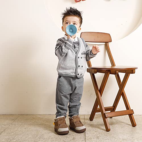 MASOCIO Botas Bebe Niño Niña Invierno Patucos Botines Botitas de Nieve Bebé Zapatillas Casa Zapatos Primeros Pasos 12-18 Meses Marrón Talla 20 (Taglia Produttore: CN 17)