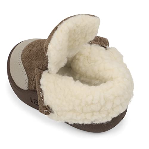 MASOCIO Botas Bebe Niño Niña Invierno Patucos Botines Botitas de Nieve Bebé Zapatillas Casa Zapatos Primeros Pasos 12-18 Meses Marrón Talla 20 (Taglia Produttore: CN 17)