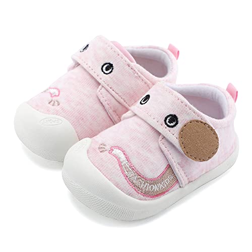 MASOCIO Zapatillas Bebe Niña Zapatos Primeros Pasos Niñas Deportivas Bebé Calzado Antideslizante Talla 21 Rosa (Talla Fabricante: CN 17)