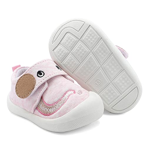 MASOCIO Zapatillas Bebe Niña Zapatos Primeros Pasos Niñas Deportivas Bebé Calzado Antideslizante Talla 21 Rosa (Talla Fabricante: CN 17)