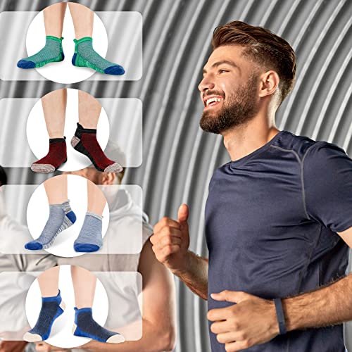 Masswish Calcetines Tobilleros de Verano para Hombre Mujer, 8 Pares, para Deporte, Running, Ciclismo, Trekking, Calcetines de Algodon Respirables, Cómodo y Inodoro(43-46)