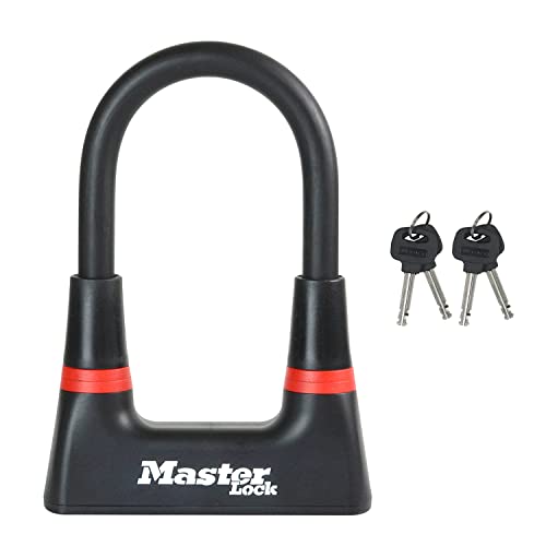 MASTER LOCK 8278EURDPRO Candado U, Llave, Antirrobo Certificado, Electrica, Bicicleta Montaña, Unisex-Adult, Negro, Medium