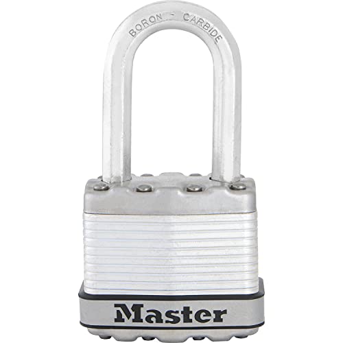 MASTER LOCK Candado Alta Seguridad, Llaves, Acero Laminado, Exterior, Archo M, M1EURDLF - para Portales, Garages, Sótanos, Color Plateado, 45 mm