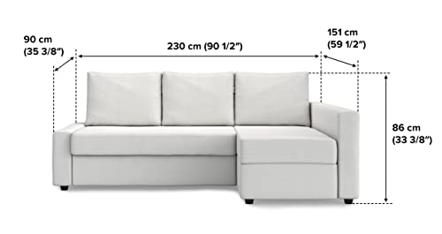 MASTERS OF COVERS Funda de Repuesto Sofá Cama de Esquina IKEA Friheten, Chaise Longue Izquierda/Derecha, Ajuste Individual, 230 x 68/151 x 66 cm (Beige Perla, Poliéster Petite)