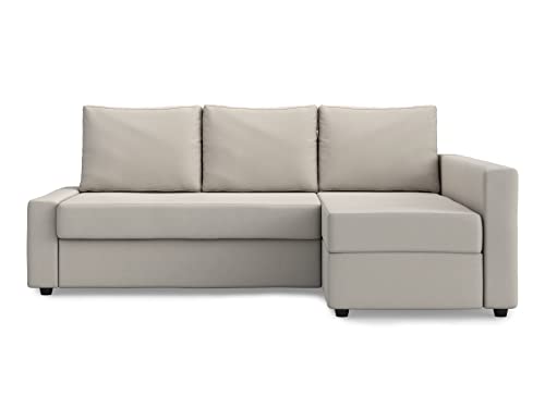 MASTERS OF COVERS Funda de Repuesto Sofá Cama de Esquina IKEA Friheten, Chaise Longue Izquierda/Derecha, Ajuste Individual, 230 x 68/151 x 66 cm (Beige Perla, Poliéster Petite)