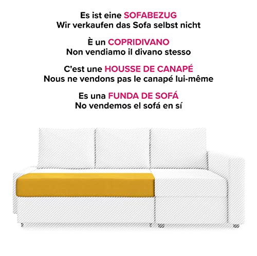 MASTERS OF COVERS Funda de Repuesto Sofá Cama de Esquina IKEA Friheten, Chaise Longue Izquierda/Derecha, Ajuste Individual, Tela Resistente, 230 x 68/151 x 66 cm (Amarillo, Poliéster)