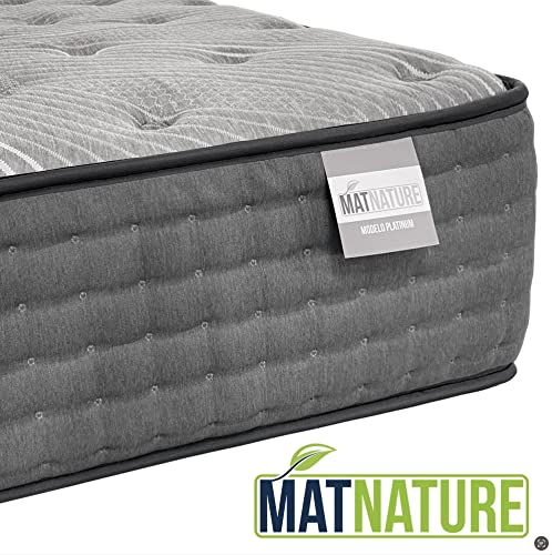 Matnature | Platinum | Colchón Gran Confort Pro Múltiple Descanso | Muelles Ensacados y Viscoelástica | Altura 30 cm | Transpirable, Antideslizante y Antiácaros (80 x 190 cm)