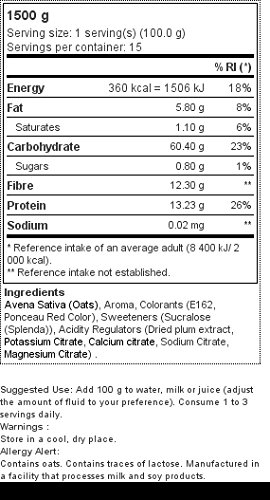 Max Protein Oatmeal Harina Avena, Termo-Activada - 1500 gr