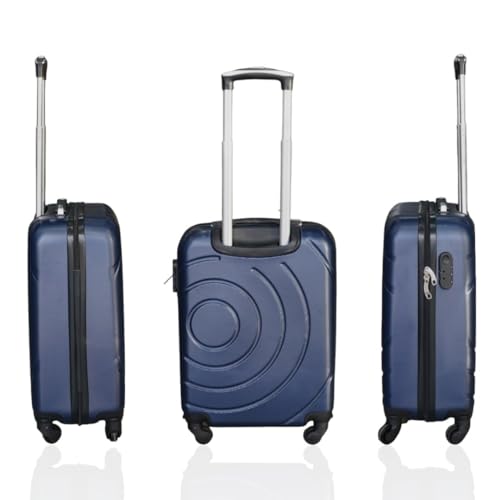 Max Star Maleta de Cabina 55x40x20cm, Rígida, Ruedas Gitarorias 360º, Ligera, Impermeable, Seguridad Numérica, Maleta de Viaje, Resistente, Equipaje de Mano (Azul)