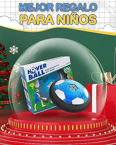 Maxesla Recargable Juguete Balón de Fútbol Flotante, Air Power Soccer con Protectores de Espuma Suave y Luces LED, Pelota Futbol Juguete Niños 3-12 Años, Regalos Cumpleaños Navidad