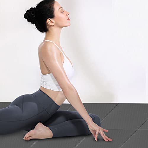 MAXYOGA® Esterilla Doblable para Yoga Colchoneta Yoga Mat Antideslizante y Ligera de Material Ecológico TPE. Tamaño Ideal 183cm x 61cm x 6mm. (Negro)