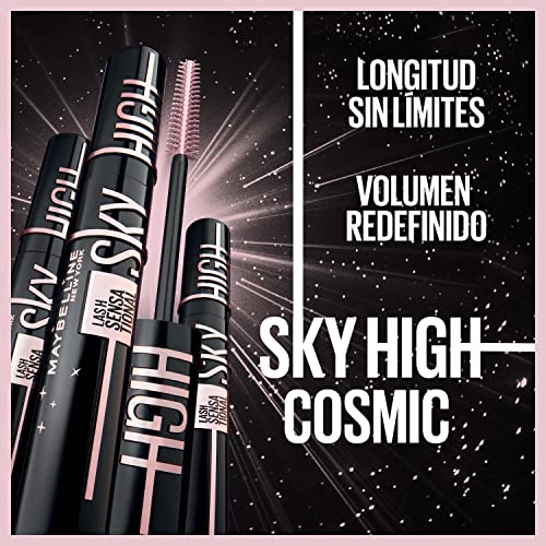 Maybelline New York, Máscara de Pestañas Lash Sensational Sky High Cosmic, Longitud sin Límites y Volumen Redefinido, Pigmentos Ultranegros