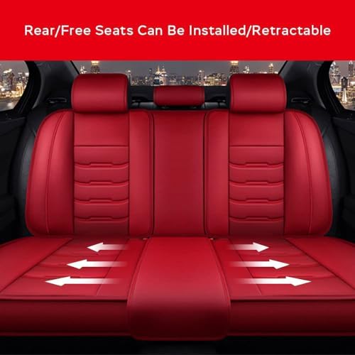 MAYNUO Funda Asiento Coche, para Sprinters 2018 2019 Juegos De Cubreasientos Cuero Impermeables Protector de Asiento Interior Accesorios,Red-Luxury