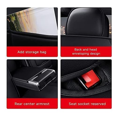 MAYNUO Funda Asiento Coche, para Sprinters 2018 2019 Juegos De Cubreasientos Cuero Impermeables Protector de Asiento Interior Accesorios,Red-Luxury