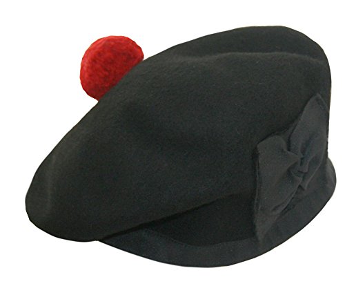 Maze Gorro de lana estilo balmoral escocesa, Negro , Medium