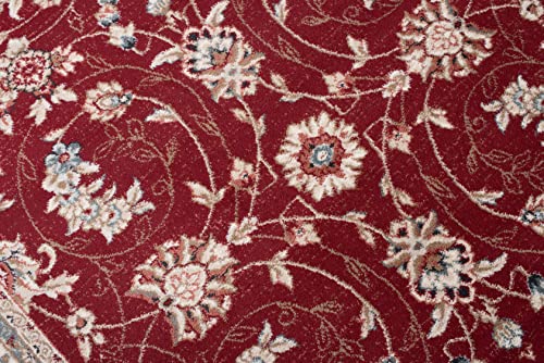 Mazovia Alfombra Oriental - Diseño Oriental de Salón Grande - Pelo Corto - Alfombras de Habitación de Matrimonio, Dormitorio y Comedor - Motivo Oriental - Rojo - 60x100 cm