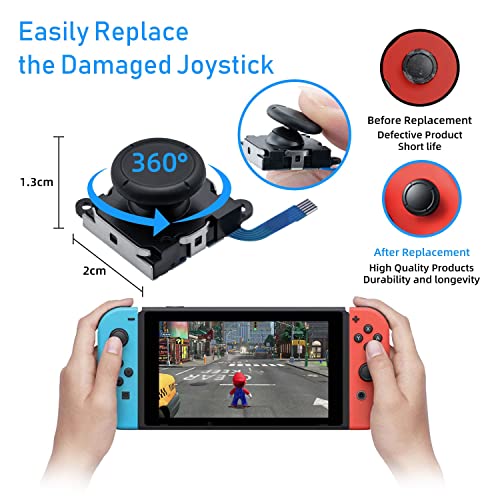 Mcbazel Repuesto de Joystick Analógico 3D Joycon con Kit de Herramientas de reparación para NS Switch/Switch OLED/Switch Lite